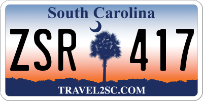 SC license plate ZSR417