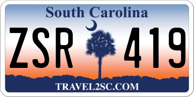 SC license plate ZSR419
