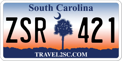 SC license plate ZSR421