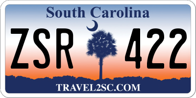 SC license plate ZSR422