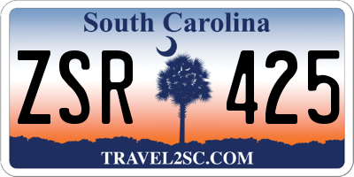SC license plate ZSR425