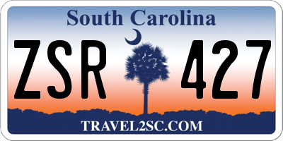 SC license plate ZSR427