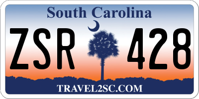 SC license plate ZSR428