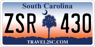 SC license plate ZSR430