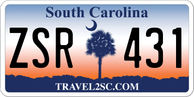 SC license plate ZSR431