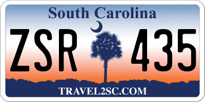 SC license plate ZSR435