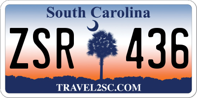 SC license plate ZSR436