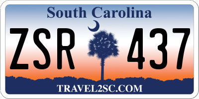 SC license plate ZSR437