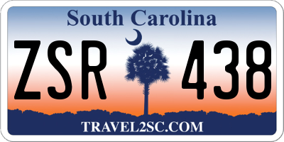 SC license plate ZSR438