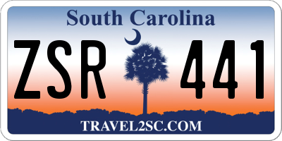 SC license plate ZSR441