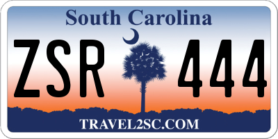 SC license plate ZSR444