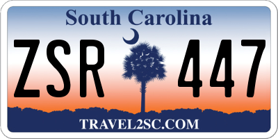 SC license plate ZSR447