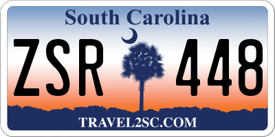 SC license plate ZSR448
