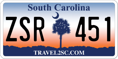 SC license plate ZSR451