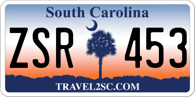 SC license plate ZSR453