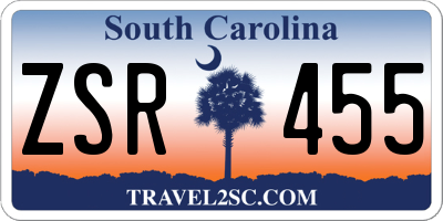 SC license plate ZSR455