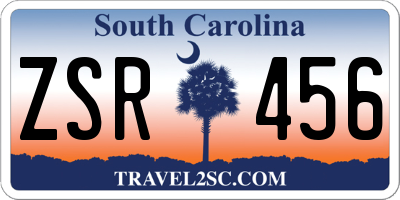 SC license plate ZSR456