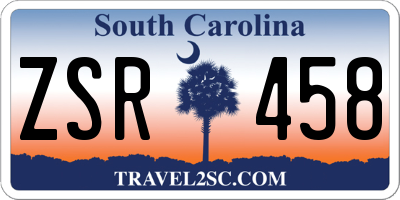 SC license plate ZSR458