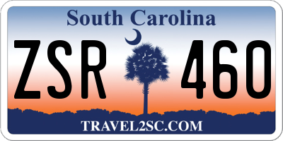 SC license plate ZSR460