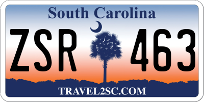 SC license plate ZSR463