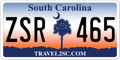 SC license plate ZSR465