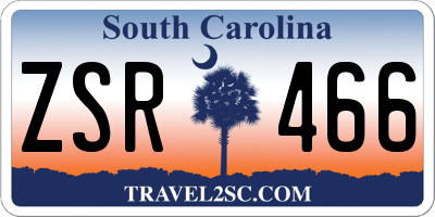 SC license plate ZSR466