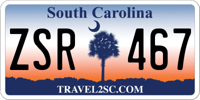 SC license plate ZSR467