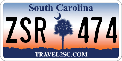 SC license plate ZSR474