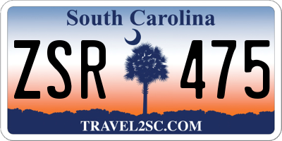 SC license plate ZSR475