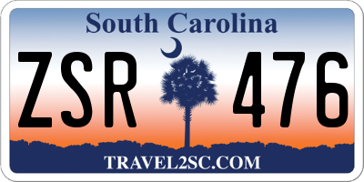 SC license plate ZSR476