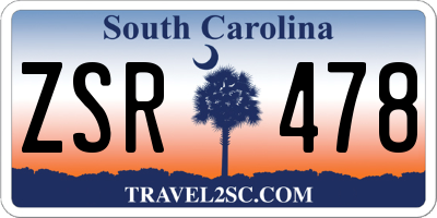 SC license plate ZSR478