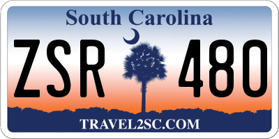 SC license plate ZSR480