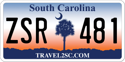 SC license plate ZSR481
