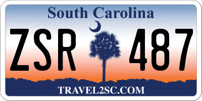 SC license plate ZSR487