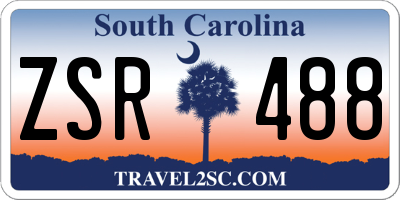 SC license plate ZSR488