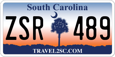 SC license plate ZSR489