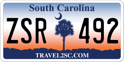 SC license plate ZSR492