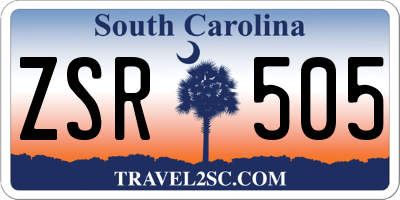 SC license plate ZSR505