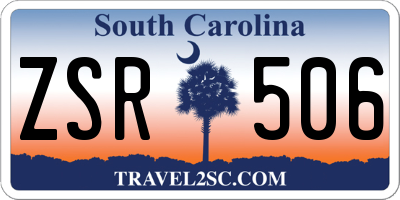SC license plate ZSR506