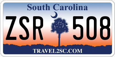 SC license plate ZSR508
