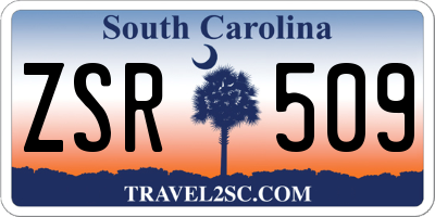 SC license plate ZSR509
