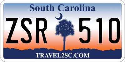 SC license plate ZSR510