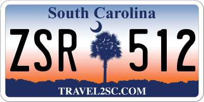 SC license plate ZSR512