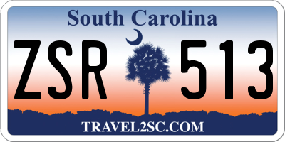 SC license plate ZSR513