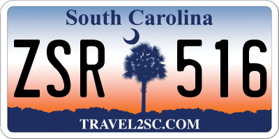 SC license plate ZSR516