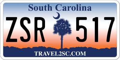 SC license plate ZSR517