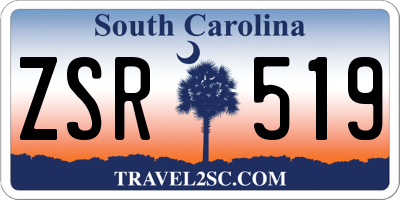 SC license plate ZSR519