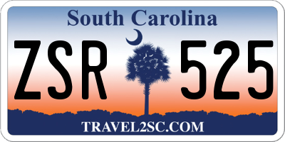 SC license plate ZSR525