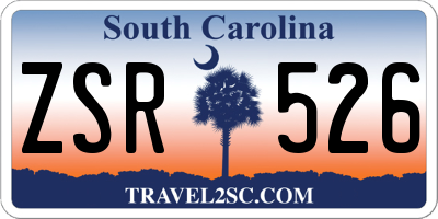 SC license plate ZSR526