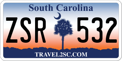 SC license plate ZSR532